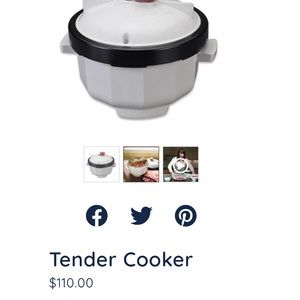 Nordic Ware White and Black Tender Cooker with Red Accent